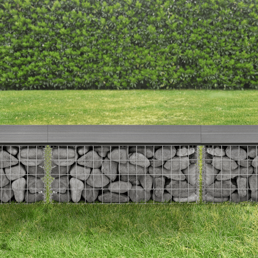Banco de jardim gabião Friesland WPC 100 x 30 x 30 x 45 cm preto pro.tec