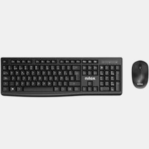 Teclado e Rato Nilox NXKMWE012 Preto Qwerty espanhol