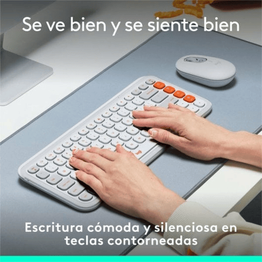 Teclado Logitech Pop Icon Branco Qwerty espanhol QWERTY Teclado Logitech Pop Icon Branco Qwerty espanhol QWERTY