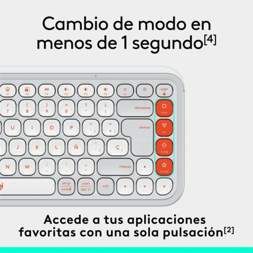 Teclado Logitech Pop Icon Branco Qwerty espanhol QWERTY Teclado Logitech Pop Icon Branco Qwerty espanhol QWERTY