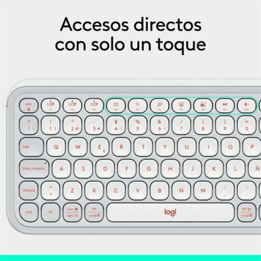 Teclado Logitech Pop Icon Branco Qwerty espanhol QWERTY Teclado Logitech Pop Icon Branco Qwerty espanhol QWERTY