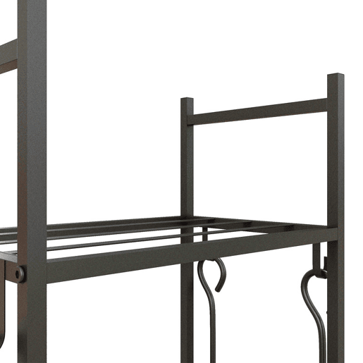 Outsunny Suporte para Lenha com Rodas Suporte para Lenha de 4 Níveis Estante para Lenha com Pá Escova Atiçador e Tenaz para Interior e Exterior 45x30x118 cm Preto Outsunny Suporte para Lenha com Rodas Suporte para Lenha de 4 Níveis Estante para Lenha com Pá Escova Atiçador e Tenaz para Interior e Exterior 45x30x118 cm Preto