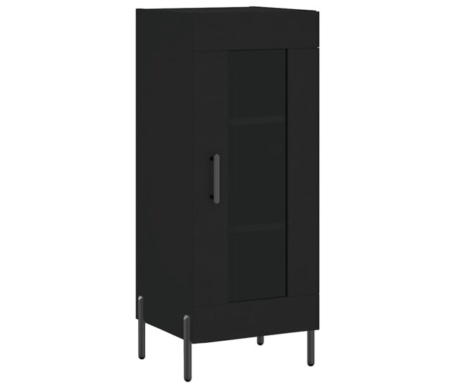 Vidaxl aparador de madera contrachapada negro 34,5x34x90 cm