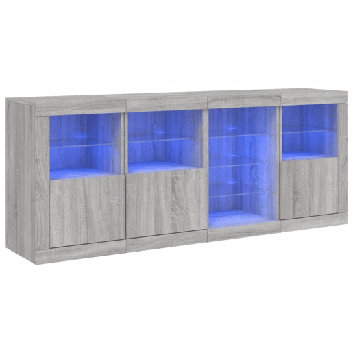 vidaXL Aparador com luzes LED 164x37x67 cm cinzento sonoma vidaXL Aparador com luzes LED 164x37x67 cm cinzento sonoma