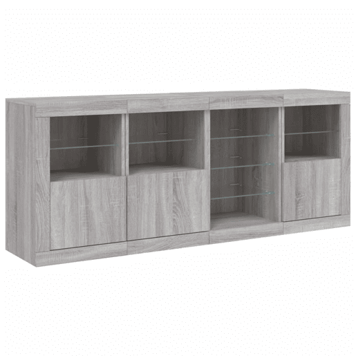 vidaXL Aparador com luzes LED 164x37x67 cm cinzento sonoma vidaXL Aparador com luzes LED 164x37x67 cm cinzento sonoma