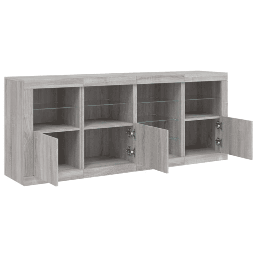 vidaXL Aparador com luzes LED 164x37x67 cm cinzento sonoma vidaXL Aparador com luzes LED 164x37x67 cm cinzento sonoma