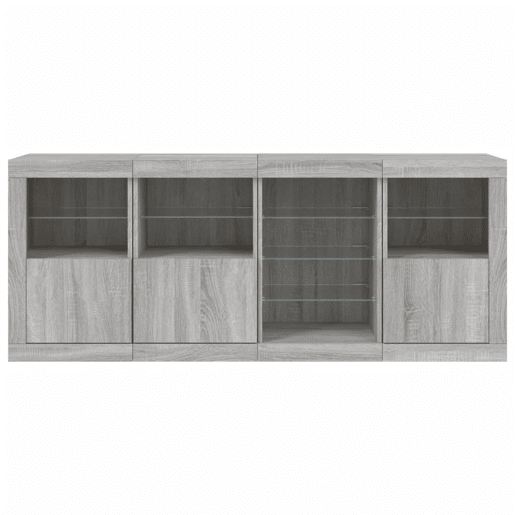 vidaXL Aparador com luzes LED 164x37x67 cm cinzento sonoma vidaXL Aparador com luzes LED 164x37x67 cm cinzento sonoma