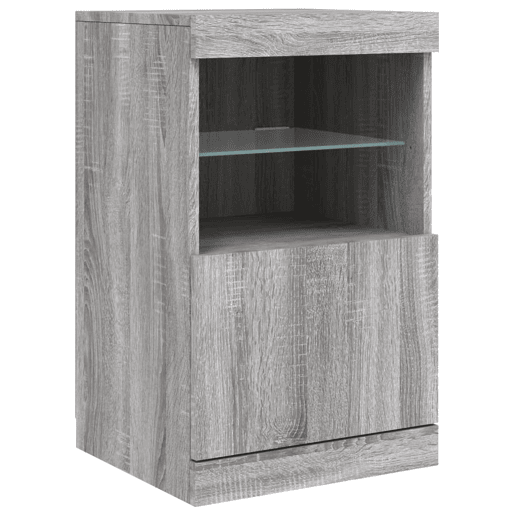 vidaXL Aparador com luzes LED 164x37x67 cm cinzento sonoma vidaXL Aparador com luzes LED 164x37x67 cm cinzento sonoma