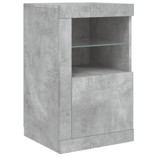 vidaXL Aparador com luzes LED 164x37x67 cm cinzento cimento