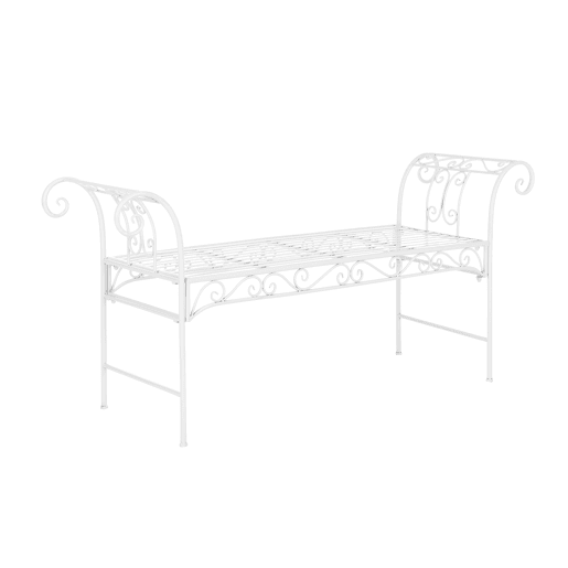 Cossila Banco de jardim até 200 kg Metal 70 x 147 x 46 cm - Branco en.casa Cossila Banco de jardim até 200 kg Metal 70 x 147 x 46 cm - Branco en.casa
