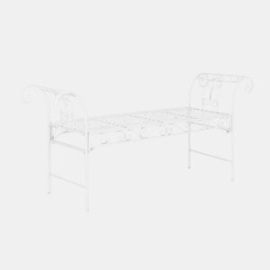 Cossila Banco de jardim até 200 kg Metal 70 x 147 x 46 cm - Branco en.casa