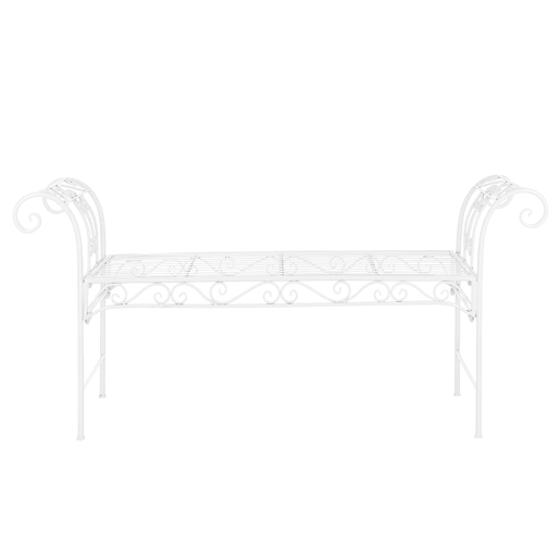 Cossila Banco de jardim até 200 kg Metal 70 x 147 x 46 cm - Branco en.casa Cossila Banco de jardim até 200 kg Metal 70 x 147 x 46 cm - Branco en.casa