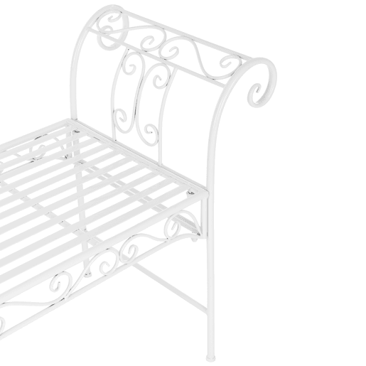 Cossila Banco de jardim até 200 kg Metal 70 x 147 x 46 cm - Branco en.casa Cossila Banco de jardim até 200 kg Metal 70 x 147 x 46 cm - Branco en.casa