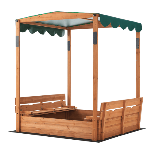 Caixa de areia de madeira Pitsunda polietileno 145 x 118 x 118 cm natural en.casa