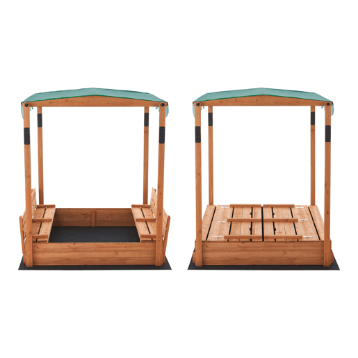 Caixa de areia de madeira Pitsunda polietileno 145 x 118 x 118 cm natural en.casa