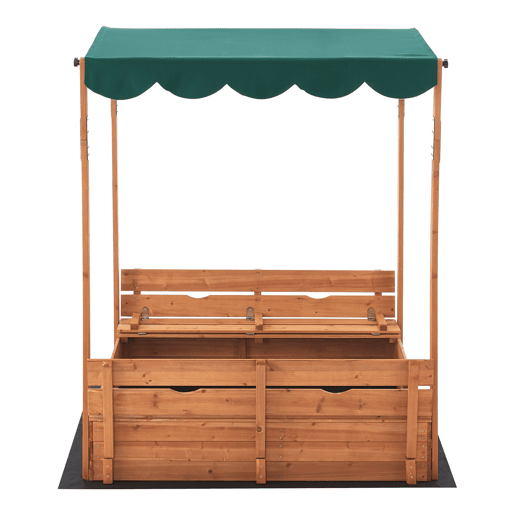 Caixa de areia de madeira Pitsunda polietileno 145 x 118 x 118 cm natural en.casa