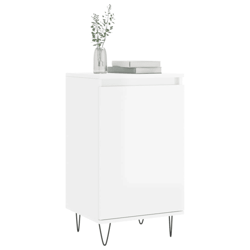 vidaXL Aparadores 2 pcs 40x35x70 cm deriv. de madeira branco brilhante