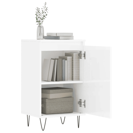 vidaXL Aparadores 2 pcs 40x35x70 cm deriv. de madeira branco brilhante