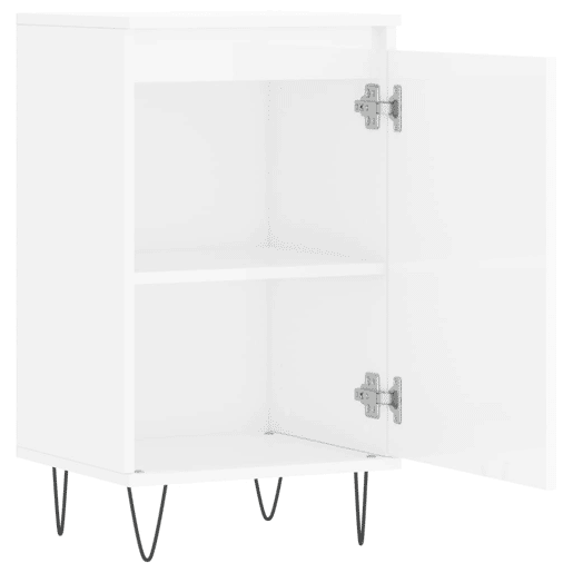 vidaXL Aparadores 2 pcs 40x35x70 cm deriv. de madeira branco brilhante