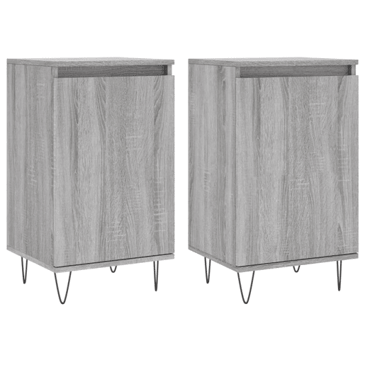 vidaXL Aparadores 2 pcs 40x35x70 cm derivados madeira cinzento sonoma