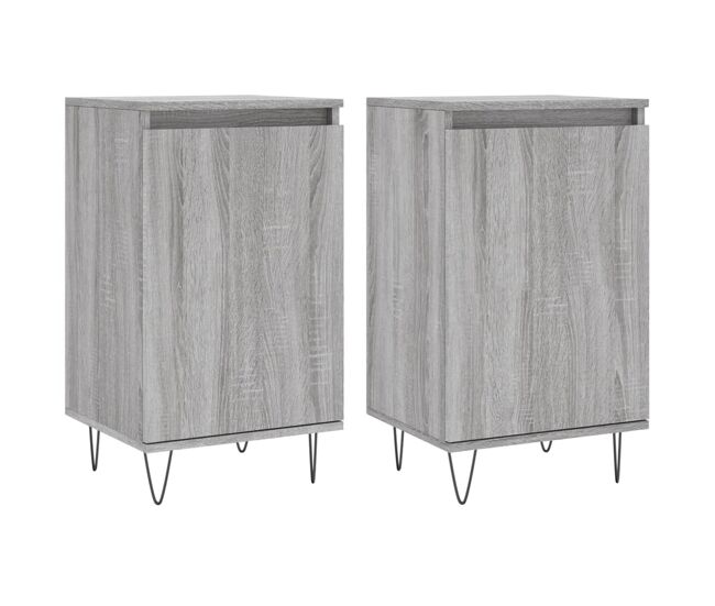 Vidaxl aparadores 2 uds madera de ingeniería gris sonoma 40x35x70 cm