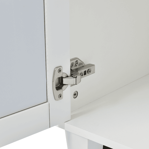 Aparador - 4 portas e prateleiras reguláveis - puxador em vidro - Branco