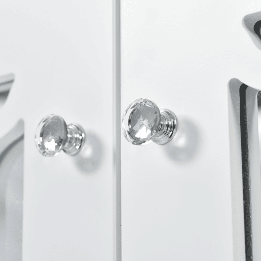 Aparador - 4 portas e prateleiras reguláveis - puxador em vidro - Branco