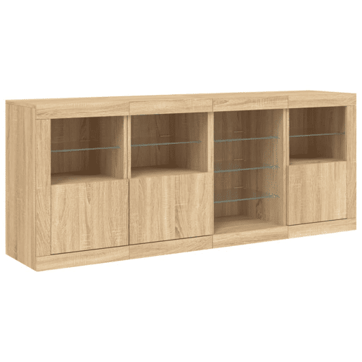 vidaXL Aparador com luzes LED 164x37x67 cm carvalho sonoma vidaXL Aparador com luzes LED 164x37x67 cm carvalho sonoma