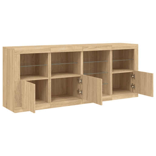 vidaXL Aparador com luzes LED 164x37x67 cm carvalho sonoma vidaXL Aparador com luzes LED 164x37x67 cm carvalho sonoma