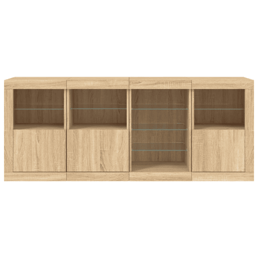 vidaXL Aparador com luzes LED 164x37x67 cm carvalho sonoma vidaXL Aparador com luzes LED 164x37x67 cm carvalho sonoma