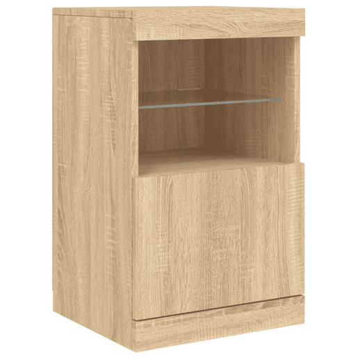 vidaXL Aparador com luzes LED 164x37x67 cm carvalho sonoma vidaXL Aparador com luzes LED 164x37x67 cm carvalho sonoma