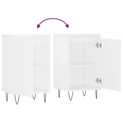 vidaXL Aparadores 2 pcs 40x35x70 cm derivados de madeira branco