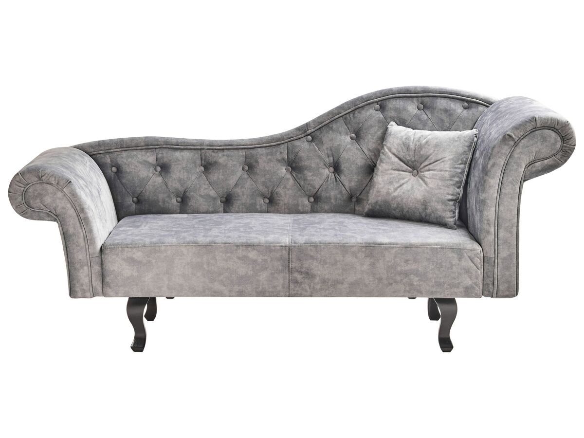 Beliani Chaise longue derecho Terciopelo LATTES