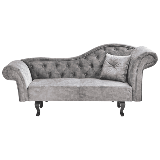 Beliani Chaise longue à direita Veludo LATTES