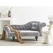Beliani Chaise longue derecho Terciopelo LATTES Beliani Chaise longue derecho Terciopelo LATTES Gris