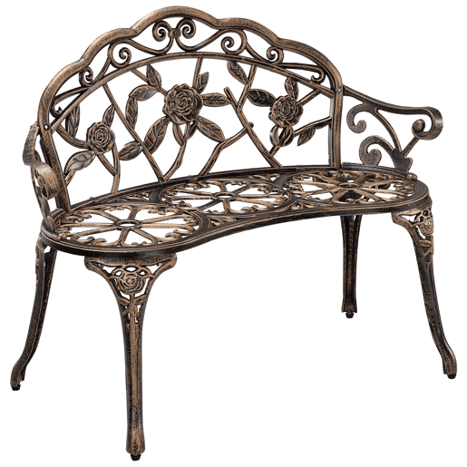 Banco de jardim em ferro fundido com 2 lugares 100x54x80cm Bronze casa.pro