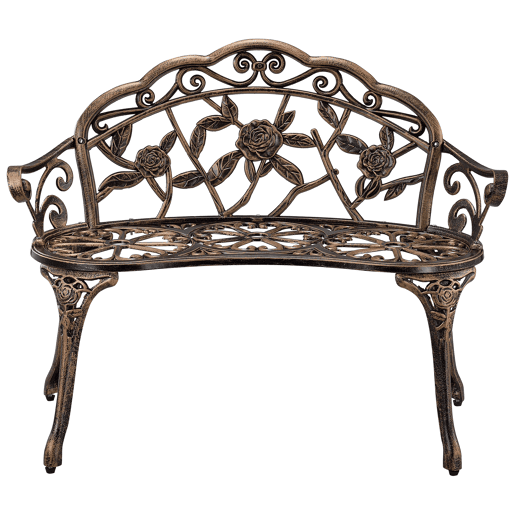 Banco de jardim em ferro fundido com 2 lugares 100x54x80cm Bronze casa.pro