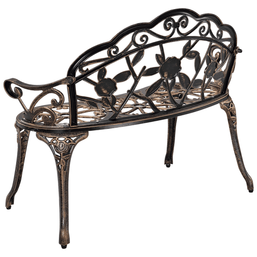 Banco de jardim em ferro fundido com 2 lugares 100x54x80cm Bronze casa.pro