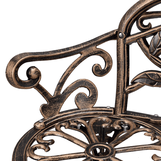Banco de jardim em ferro fundido com 2 lugares 100x54x80cm Bronze casa.pro