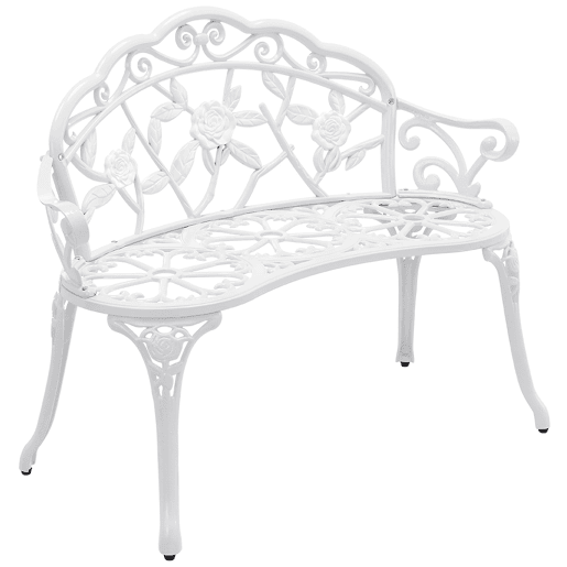 Banco de jardim em ferro fundido com 2 lugares 100x54x80cm Branco casa.pro