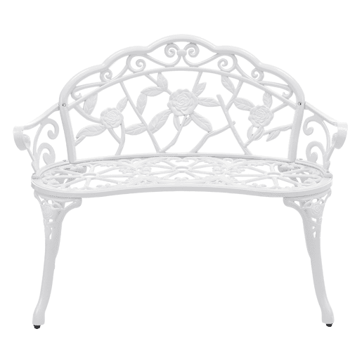Banco de jardim em ferro fundido com 2 lugares 100x54x80cm Branco casa.pro