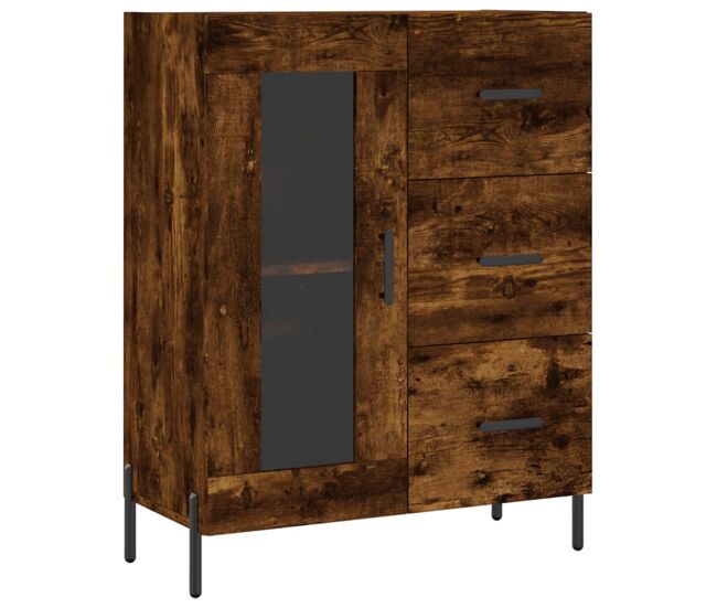 Vidaxl aparador de madera de ingeniería roble ahumado 69,5x34x90 cm