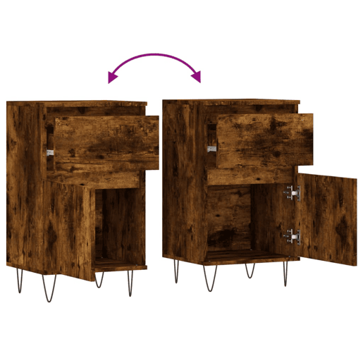 vidaXL Aparadores 2 pcs 40x35x70 cm derivados madeira carvalho fumado