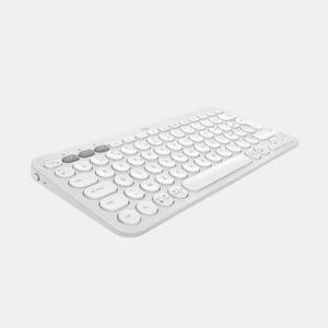 Teclado Bluetooth com Suporte para Táblete Logitech K380 Francês Branco AZERTY