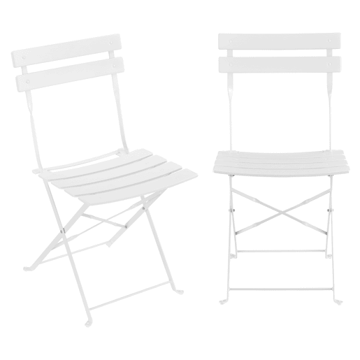 Conjunto Bistro Caprile 3 peças Dobrável 71 x 60 cm - Branco en.casa