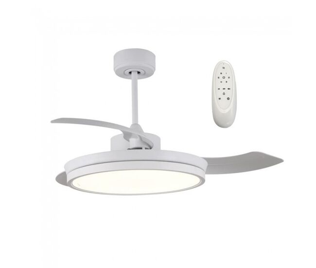 Ventilador led con aspas plegables brando blanco cct 48w marca wonderlamp