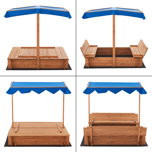 Caixa de areia para crianças Kellenhusen poliéster de abeto 120 x 120 x 120 cm azul natural en.casa Caixa de areia para crianças Kellenhusen poliéster de abeto 120 x 120 x 120 cm azul natural en.casa