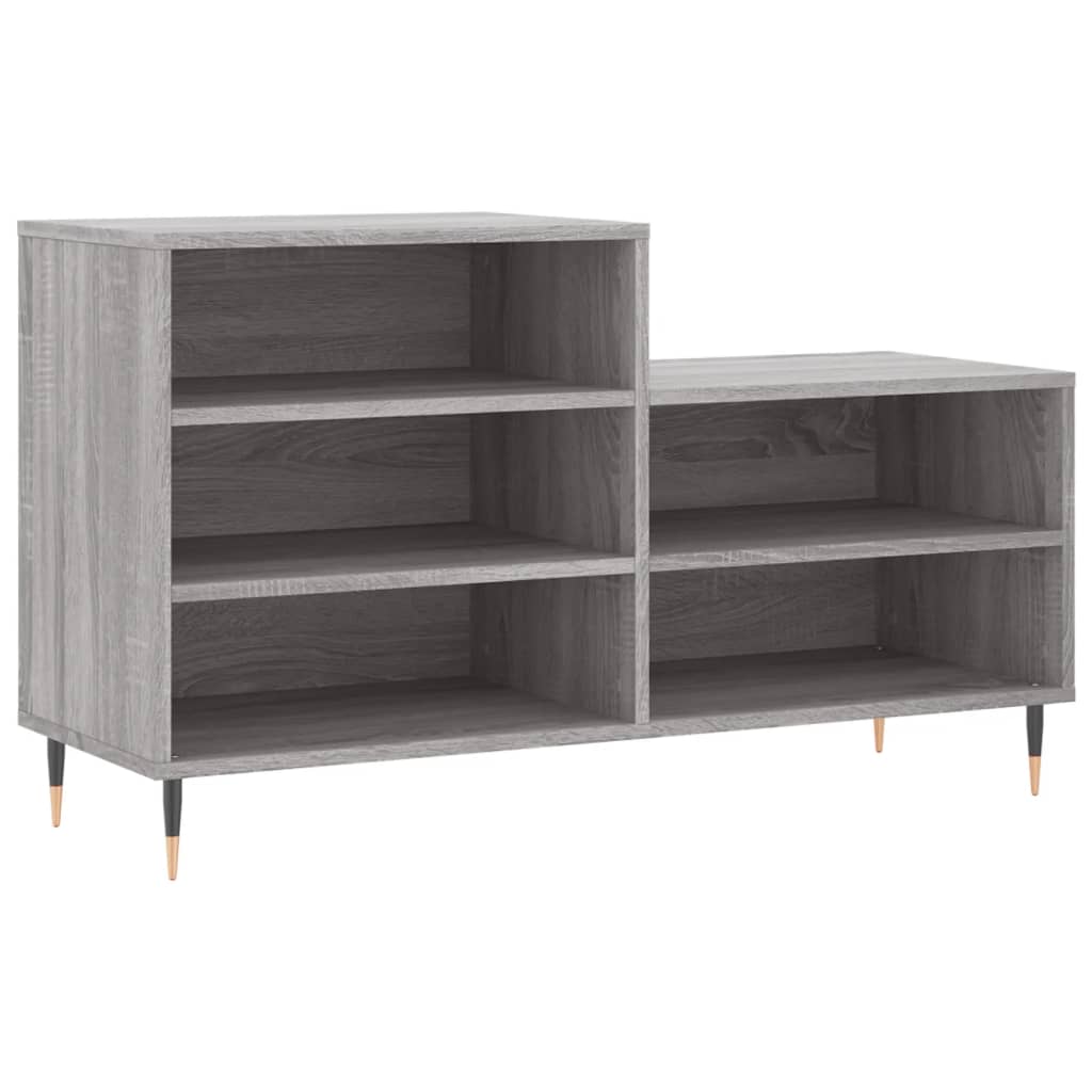 Vidaxl mueble zapatero madera contrachapada gris sonoma 102x36x60 cm