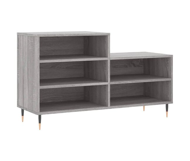 Vidaxl mueble zapatero madera contrachapada gris sonoma 102x36x60 cm
