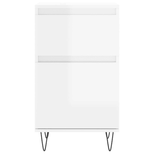vidaXL Aparadores 2 pcs 40x35x70 cm deriv. de madeira branco brilhante